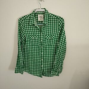 H&M LOGG collection Womens green/white gingham Sz 12 Cottagecore Grandpacore Y2K
